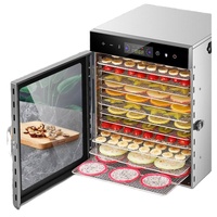 Digitale Timer Temperatuur 30-90°C 12 Schalen 304 RVS Motor 1000W Fruit Groenten Dehydrator Droogmachine