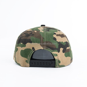 Casquette de baseball ajustable à 6 panneaux, couronne haute, XXL 64 cm, pour hommes adultes, à visière plate, broderie personnalisée, bicolore, en acrylique, motif camouflage, avec fermeture snapback - Product Image 6