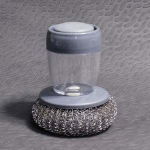 Distributeur automatique de liquide nettoyant avec brosse à main et éponge amovible, brosse de cuisine pour la vaisselle avec distributeur de savon - Product Image 5