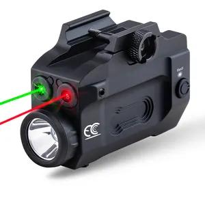 Có thể sạc lại weaponlight LED combo, từ USB nhỏ gọn đèn pin chiến thuật mini 660 lumens với đôi laser và trắng cắm trại