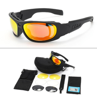 Vente directe d'usine, lunettes tactiques polarisées C6, sports de plein air, anti-vent, anti-explosion, avec 4 lentilles interchangeables