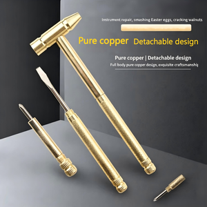 Tournevis multifonctionnel en cuivre avec marteau, mini-outil portable pour réparation et travaux manuels - Product Image 2