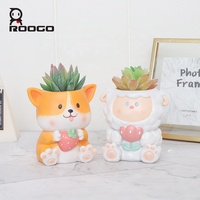 Pot Tanaman Sukulen Resin Bentuk Babi Domba Bebek Lucu 3in, Pot Bunga Hewan Buatan Tangan Dengan Lubang Drainase untuk Pusat Perbelanjaan & Penggunaan di Rumah