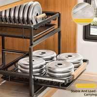 Égouttoir à vaisselle de comptoir coulissant à double niveau avec plateau amovible, finition peinture cuite, gain de place, rangement moderne pour vaisselle de cuisine