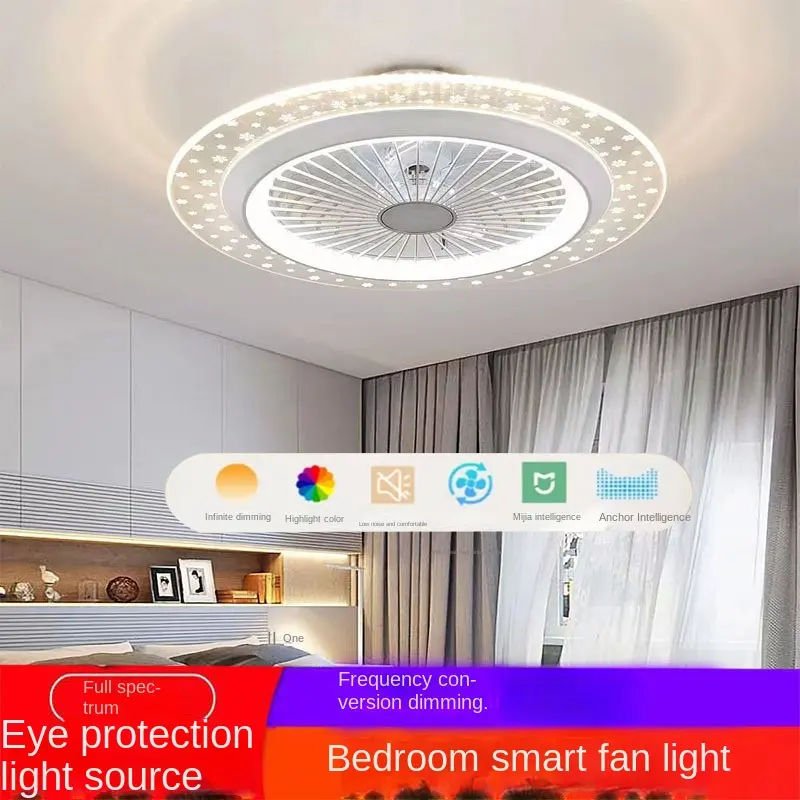 Tam spektrum oturma yemek odası yatak odası Fan lambası ile Modern Minimalist tavan göz koruması