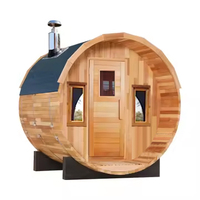 Sauna extérieur de luxe, hammam, sauna en baril de cèdre rouge, hammam traditionnel, salle de vapeur humide et sèche, sauna à domicile avec poêle à bois