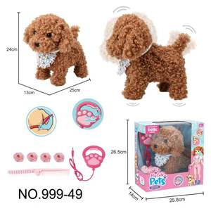 Juguete de <span class=keywords><strong>peluche</strong></span> súper suave para perros con sensor de sonido y movimiento, sensor táctil, que mueve la cola y ladra, con control de correa y para el cuidado. - Product Image 1