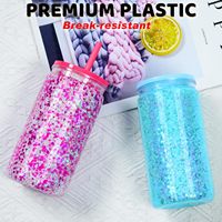 Gobelet en plastique transparent de 16 oz pour boule à neige avec trou pré-percé