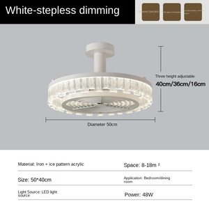 Ventilateur de plafond moderne à LED de 42 pouces avec variateur de température de couleur, moteur CC silencieux à 6 vitesses, télécommande, design blanc - Product Image 5
