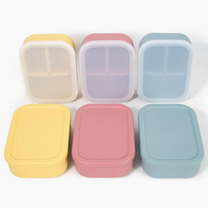 Lonchera de silicona de grado alimenticio, diseño compartimentado, apilable y sellable, ideal para niños, muy vendida. - Product Image 1