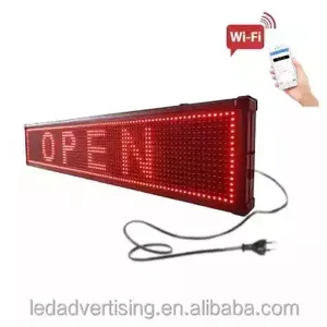 P10 papan reklame pesan bergerak Panel modul LED merah layar Display Led bergulir dapat diprogram luar ruangan warna merah