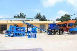 QT15-15 Semi Automatic Block Production Line For Hollow Blocks Paver And Solid Bricks Using Concrete And Cement