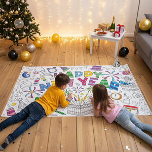 Banner di Carta Fai-da-Te per Capodanno, 51 X 30 Pollici, Tovaglia Gigante, Poster con Fuochi d'Artificio, Cappelli per Feste, Decorazioni Murali per Feste - Product Image 2