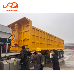 รถพ่วงบรรทุกแบบเตี้ย 3 เพลา ทรงสี่เหลี่ยม ยี่ห้อ FUDENG แบบกำหนดเองได้ สำหรับขายในเคนยา ใช้ขนส่งทราย ถ่านหิน และขยะ - Product Image 5