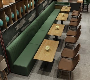 Estilo americano restaurante cafe booth de cuero de comedor de madera de sofás - Product Image 1