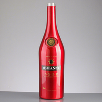Bouteilles en verre personnalisées en gros de 350 ml, 500 ml et 700 ml pour le brandy, le mojito, le whisky et les cocktails au gin, rondes avec couvercles