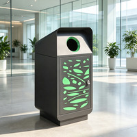 Poubelle extérieure moderne de luxe écologique en métal à ouverture supérieure MAX pour usage commercial