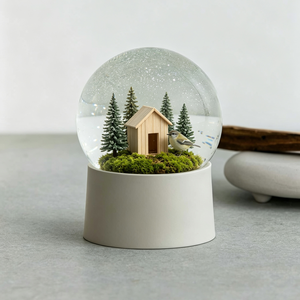 Globe de <span class=keywords><strong>neige</strong></span> en résine avec oiseaux, décoration de haute qualité, globe de cristal avec eau, pour cadeau, ornements en résine pour souvenir - Product Image 1