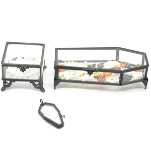 หนึ่งในของขวัญที่ดีสำหรับแม่! กล่องใสเครื่องประดับทรงกล่องใส่แหวนทรงลูกบาศก์ทำจากทองเหลืองทรงกล่องใส่เครื่องประดับทรงโลงศพสีดำ - Product Image 2