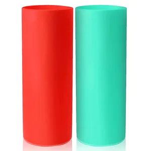 उच्च बनाने की क्रिया के लिए सिलिकॉन लपेटें पतला Tumblers 20Oz पुन: प्रयोज्य सिलिकॉन लपेटें मग दबाना के लिए पूर्ण लपेटें गिलास खाली