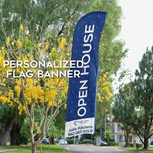 Drapeau de plage personnalisé en forme de plume, de couteau ou de larme, impression haute définition recto-verso pour promotion d'événements extérieurs - Product Image 6