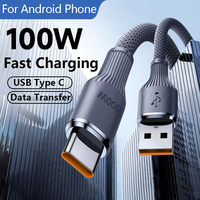 Produk Tren 2026 Kabel Data Pengisian Cepat 100w 6a Usb Tipe C ke Tipe C untuk Ponsel Android Kabel Transfer Kecepatan Tinggi
