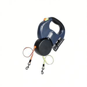 Laisse rétractable double réfléchissante pour chien, pivotante à 360° pour propriétaires de deux animaux, taille moyenne, design moderne, en plastique - Product Image 1