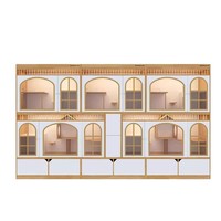 Meuble pour chat commercial à double couche en fer arqué, modulaire, avec éclairage LED, tiroir de rangement, moderne, écologique, pour l'élevage de chats