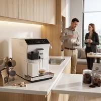 Machine à expresso entièrement automatique intelligente pour la maison avec réservoir à lait, cappuccino, latte, café