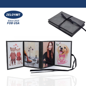 ZELOYAUT bricolage Sublimation blancs pliant PU <span class=keywords><strong>Photo</strong></span> <span class=keywords><strong>Album</strong></span> 4 pages imprimé PU cuir <span class=keywords><strong>album</strong></span> <span class=keywords><strong>photo</strong></span> pour mémoire <span class=keywords><strong>famille</strong></span> temps - Product Image 4