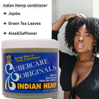 Pot de 340 ml (12 oz) de Conditionneur Capillaire Profond Rehausseur de Boucles aux Herbes avec Chanvre Indien pour Cuir Chevelu
