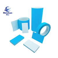 Ruban PET double face thermiquement conducteur résistant aux hautes températures Meishan avec film de protection bleu en fibre de verre pour bandes LED d'usine
