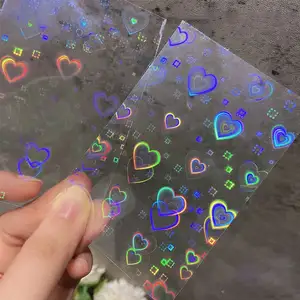 New New Shinny Rainbow Holographic Laser Holo Heart Nail Sticker for Nail Art DIY