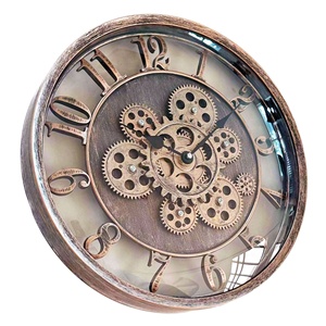 Hiện đại <span class=keywords><strong>retro</strong></span> phong cách công nghiệp thạch anh Đồng Hồ Xoay thiết kế bánh răng với sáng tạo Arc Glass ABS nhựa cho phòng khách trang trí nội thất - Product Image 4