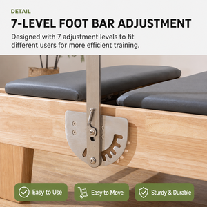 Machine de Pilates Reformer Commerciale en Bois de Chêne avec Logo Personnalisé et Couleur de Cuir – Vente Directe Usine pour Studio - Product Image 3