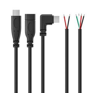 Cavo Pigtail Personalizzato Tipo <span class=keywords><strong>C</strong></span> 0,25m 22AWG 28AWG <span class=keywords><strong>2</strong></span>/4 Fili Maschio e Femmina con Connettore a Gomito e Estremità a Filo Scoperto - Product Image 1