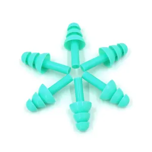 Atacado Barato Swim Earplug Alta Qualidade Borracha De Silicone Impermeável Natação Ear Plugs Colorido Ear Plug Facilmente Take Out