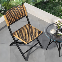 Chaise pliante d'extérieur en rotin PE |   Chaise portable tissée à la main