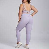 Ensemble de yoga athleisure pour femmes en gros : Leggings taille haute confortables et soutien-gorge de sport élastique push-up, personnalisable avec logo, pour la gym