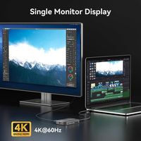 Hub USB-C 6 en 1, boîtier SSD M.2 NVMe, HDMI 4K60Hz, USB3.2 Gen2 10 Gbps, PD100W, lecteur de carte SD TF, adaptateur multiport