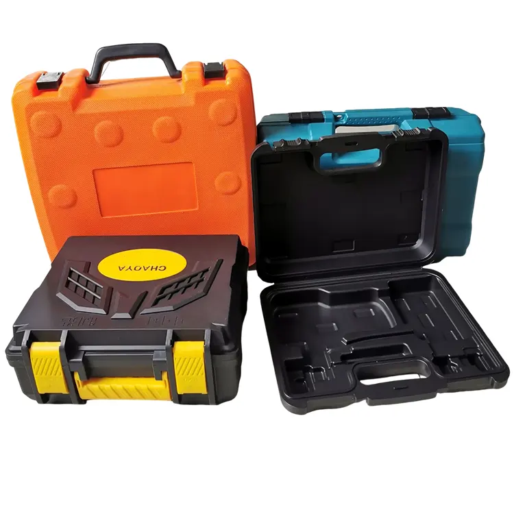 Custom drill driver black portable plastic tool box