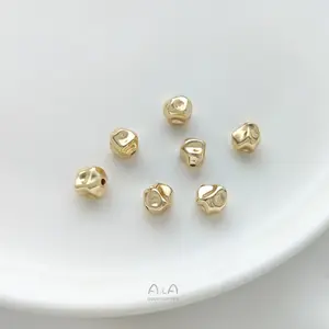 14k Banhado A Ouro Barroco Irregular Em Forma Solta Spacer Em Forma De Pedra Beads Para Fazer Jóias Diy Pulseira Colar Acessórios