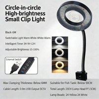 Lámpara LED USB Práctica de 6W para Acuario, con Clip, Espectro Completo, Regulable, con Temporizador, Ahorro de Energía, para Peceras Pequeñas, Plantas Acuáticas y Bettas