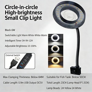 Lampe LED USB Baiyi AQ055 Mini à Spectre Complet 6W avec Minuteur et Clip pour Aquarium, Idéale pour Plantes Aquatiques et Poissons Betta - Économe en Énergie - Product Image 3