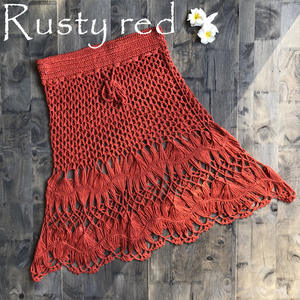 Jupe courte en crochet faite à la main de couleur unie avec cordon de serrage pour les femmes Style décontracté avec taille naturelle pour les vacances d'automne Vêtements de plage - Product Image 6