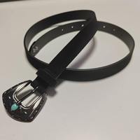 Ceinture pour femme en cuir PU de style western vintage turquoise avec boucle à ardillon en alliage. Vente directe d'usine