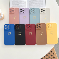 Coque de téléphone en TPU mat couleur bonbon en forme de cœur pour iPhone 16 15 14 13 12 11 Pro Max Xr Xs 7 8 Plus, coque arrière antichoc