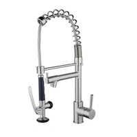 Robinet de cuisine Beelee professionnel à levier unique, chromé, avec douchette extractible à ressort, robinets de cuisine extractibles