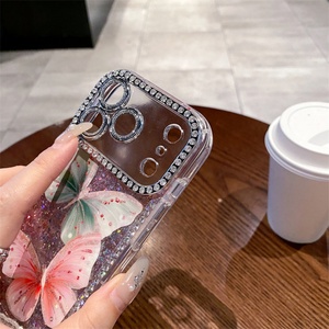เคสโทรศัพท์ลายผีเสื้อวิบวับแบบ IMD พร้อมกรอบกล้องลายเพชร สำหรับ iPhone 17 Pro Max air 16, เคส iPhone 17 Pro Max ลายผีเสื้อวิบวับ - Product Image 2