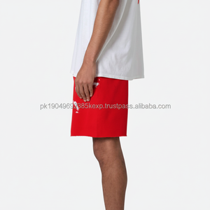 Nouveautés 2026 – Short de jogging pour homme en coton, imprimé graphique effet éclaboussures de peinture, ourlet brut, idéal pour l'extérieur - Product Image 1